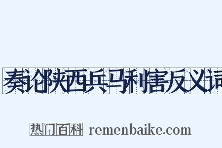 奏论陕西兵马利害反义词是什么意思的图片